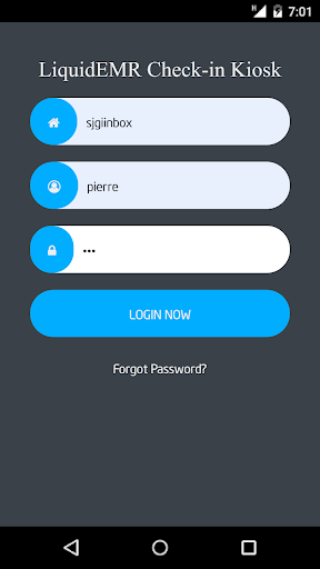 Android application LiquidEMR Patient Checkin screenshort