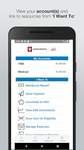 Android application IU HSA/FSA screenshort