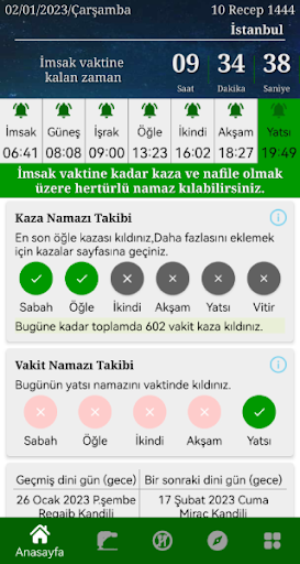 Android application Kaza Namazı Hesaplama ve Takip screenshort