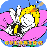 Coloring book maya bee party icon