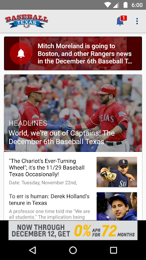 Android application Baseball Texas - Rangers News screenshort