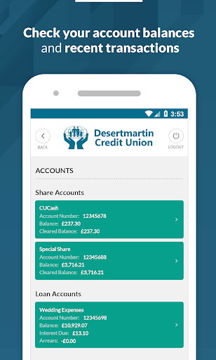 Desertmartin Credit Union Screen 2