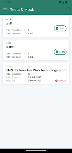 Online Exam App - Pilot-3 Screen 3