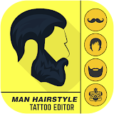 Man Tattoo and Hairstyle Photo Editor icon