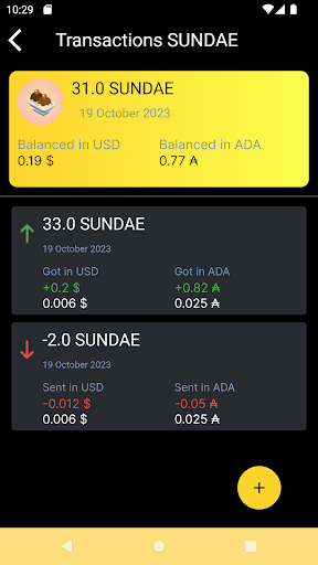 Cardano Tokens Portfolio Screen 3