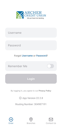 Android application Archer Credit Union screenshort