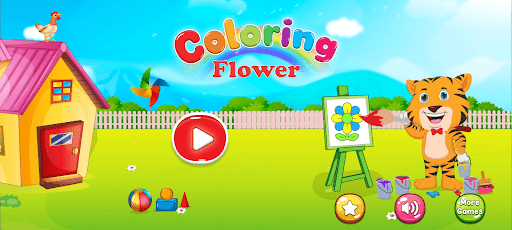 Android application Coloring Flower Pictures screenshort