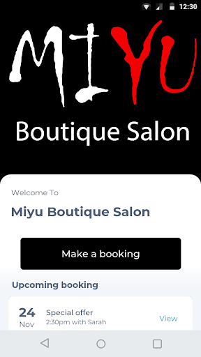 Android application Miyu Boutique Salon screenshort