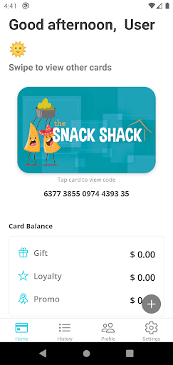 Android application The Snack Shack screenshort