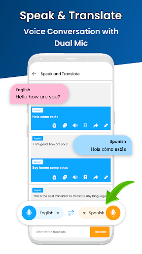 Android application Speech to Text with Translator screenshort