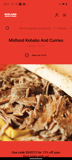 Android application Midland Kebabs And Curries screenshort