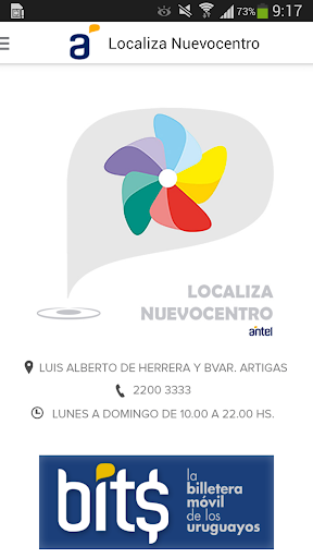 Android application Localiza Nuevocentro screenshort