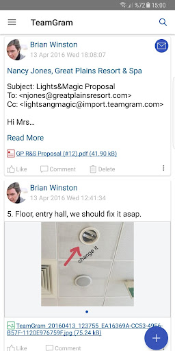 Android application TeamGram screenshort