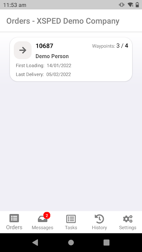 Visualização do aplicativo