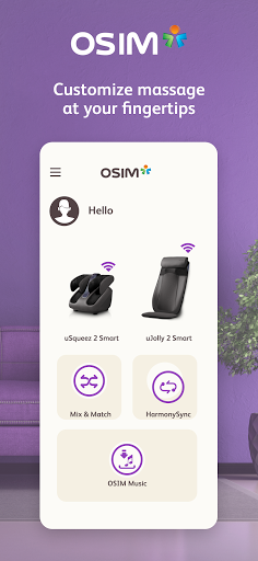 Android application OSIM Smart DIY Massage Chair screenshort