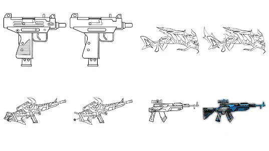 How to draw Fire weapons easy