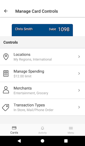 3Rivers Card Control Screen 3