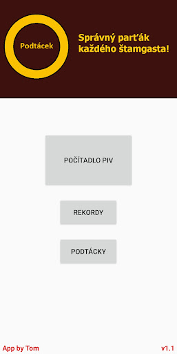 Android application Podtácek screenshort