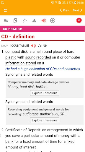 Macmillan American Dictionary Screen 2