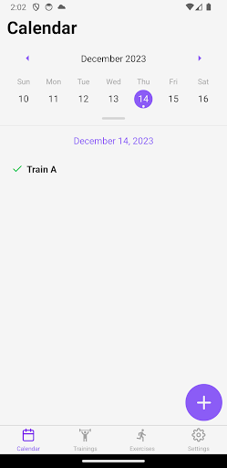 Android application Workoutier screenshort