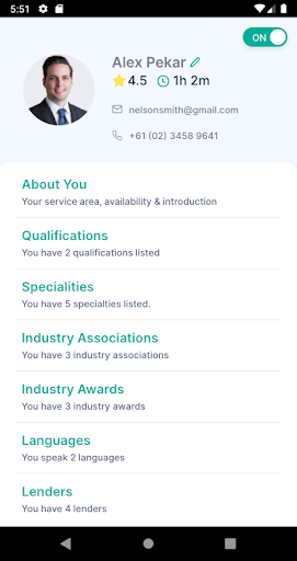 Coronis - Broker App Screen 2