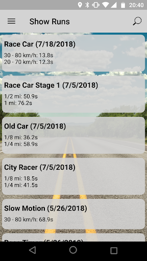 GPS Race Timer Screen 2