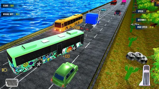 Bus traffic highway racing