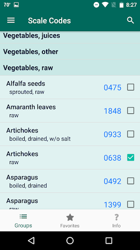 Scale Codes Screen 3