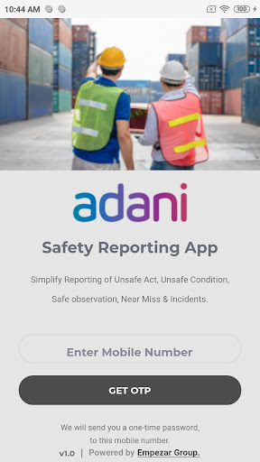 Android application Adani Safety screenshort