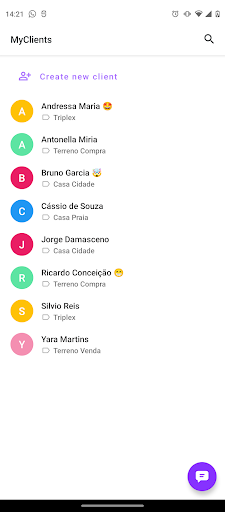 Android application MyClients - Customer Base screenshort