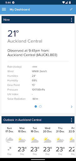 Android application WeatherWatch screenshort