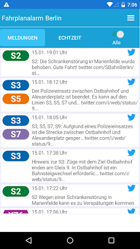 Android application Fahrplanalarm Berlin screenshort