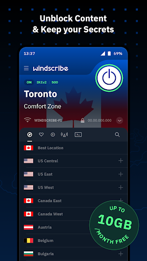 Windscribe VPN screenshot 1