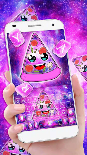 Android application Galaxy Cute Face Pizza Keyboar screenshort