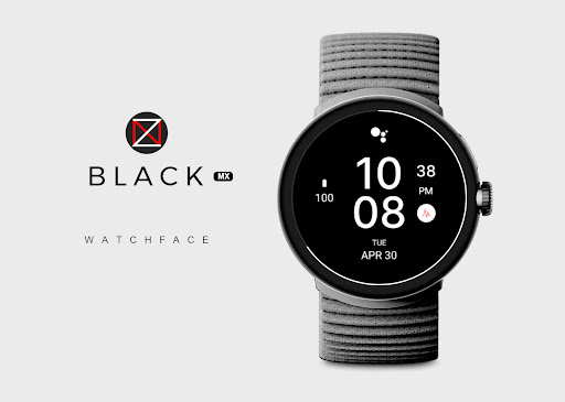 Android application Black MX Watch Face screenshort