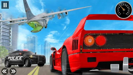 لعبة مطاردة الطائرة والسيارة