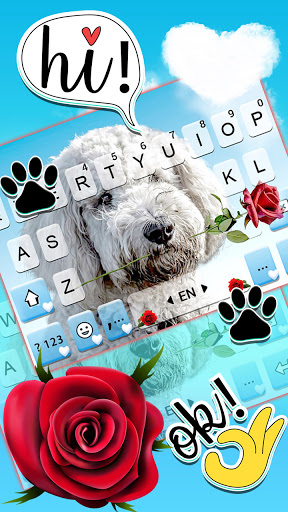 Love Rose Puppy Keyboard Backg Screen 2