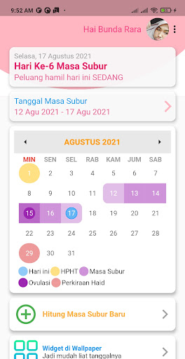 Kalkulator Masa Subur Screenshot 1 - AppWisp.com