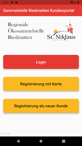 Android application Sammelstelle Riedmatten screenshort