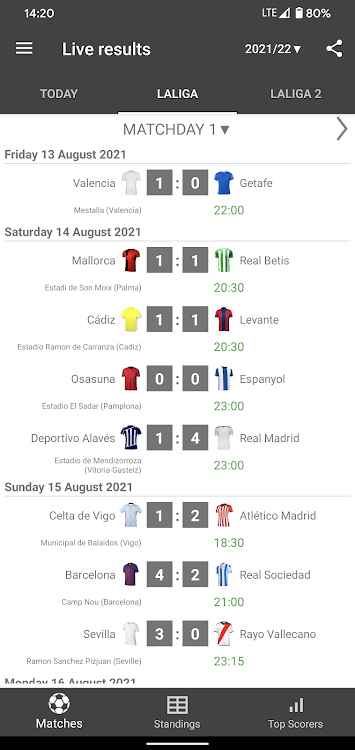 Live Scores for La Liga 2023 - 4.2.6 - (Android)