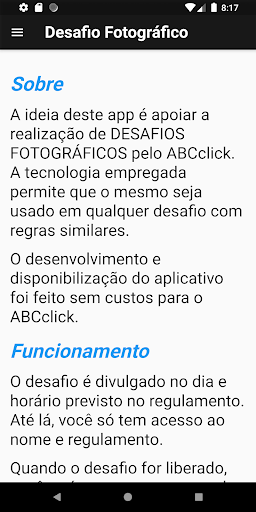 Visualização do aplicativo