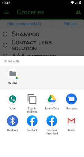 Shared Groceries Screen 2