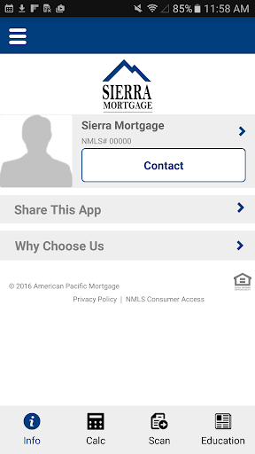 Screenshot of Sierra Mortgage
