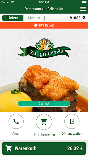 Android application Restaurant zur Grünen Au screenshort