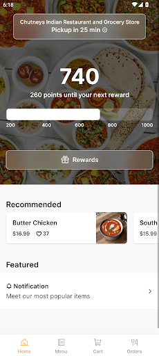 Android application Chutney's Indian Restaurant screenshort