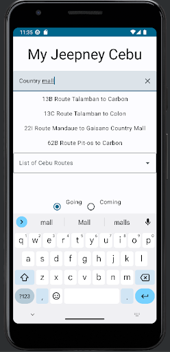 Android application My Jeepney Cebu screenshort