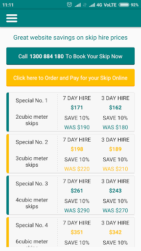 Android application Cut Price Skips screenshort