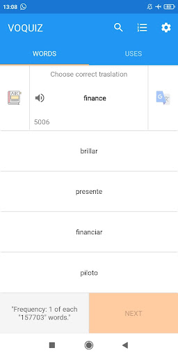 Android application VOQUIZ screenshort