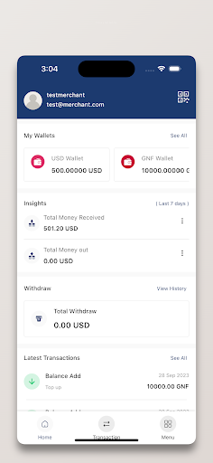 Android application Nanfolo Merchant screenshort