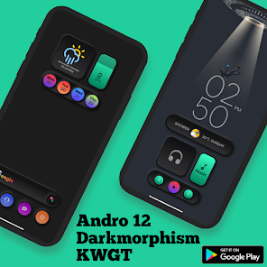 Andro 12 Darkmorphism KWGT 22501.4.1 APK + Mod (Unlimited money) إلى عن على ذكري المظهر